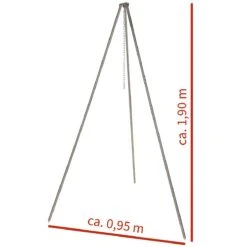 Dreibein Mit Kette Und Haken, 1,90 M 8 Dreibein Mit Kette Und Haken, 1,90 M -OutdoorPro Verkaufsgeschäft dreibein mit kette und haken 190 m3