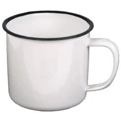 Emaille-Tasse Weiß-schwarz 350 Ml