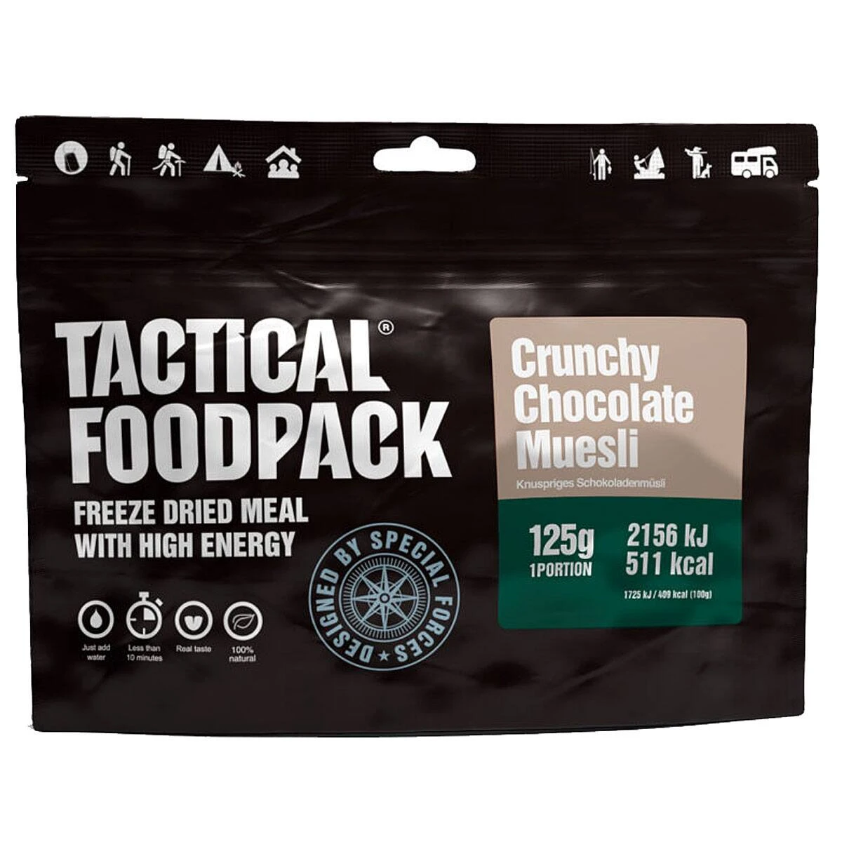 Tactical Foodpack Knuspriges Schokoladenmüsli 3 Tactical Foodpack Knuspriges Schokoladenmüsli